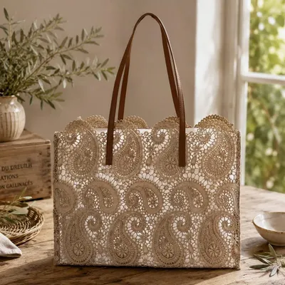 Bags and totes - Ecru lace tote bag - ROLANDE DU DREUILH  LACE JEWEL