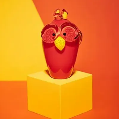 Art glass - Owl - Blown glass sculpture - CAT DESIGNER VERRIER
