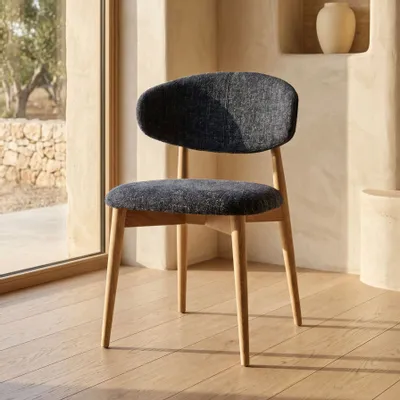 Chaises - Chaise Jaspe Naturel et Bleu - EMPREINTE DU TEMPS