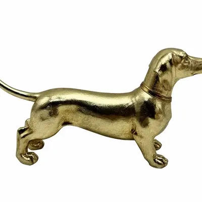 Objets de décoration - STATUE TECKEL DORÉ 31X7.5X17CM - EMDE