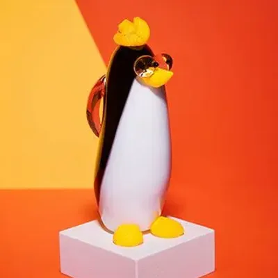 Verre d'art - Pingouin - Sculpture en verre soufflé - CAT DESIGNER VERRIER