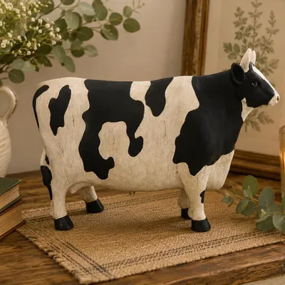 Sculptures, statuettes and miniatures - Resin Cow Figurine - ROLANDE DU DREUILH  LACE JEWEL