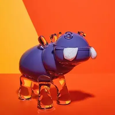 Verre d'art - Hippopotame - Sculpture en verre soufflé - CAT DESIGNER VERRIER