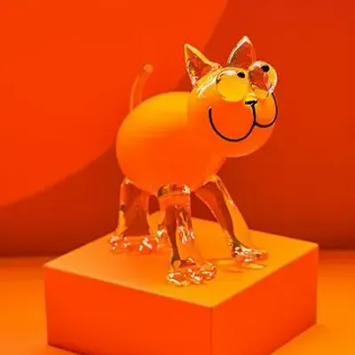Verre d'art - Chat - Sculpture en verre soufflé - CAT DESIGNER VERRIER