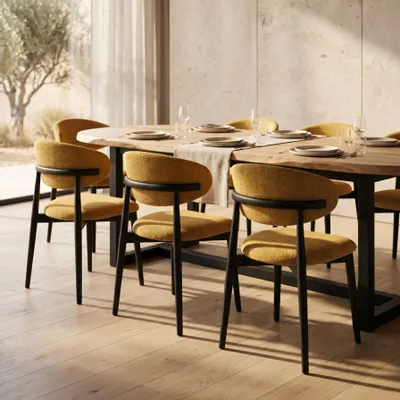 Chaises - Chaise Jaspe Black & Yellow - EMPREINTE DU TEMPS