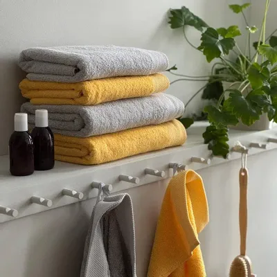 Serviettes de bain - SERVIETTE DE TOILETTE DALARÖ, GRIS ARGENTE 50x70cm 100%coton 580g/m2 - BY WILLE