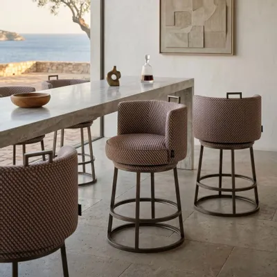 Tabourets - Tabouret Dana croisé black brown - EMPREINTE DU TEMPS