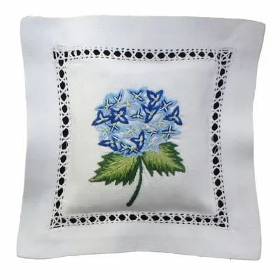 Fabric cushions - Hortensia lavender cotton pad - ROLANDE DU DREUILH  LACE JEWEL