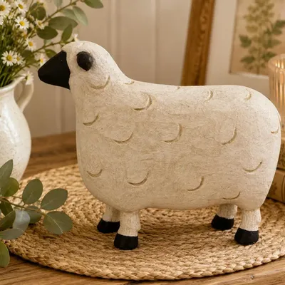 Sculptures, statuettes et miniatures - Figurine mouton résine - ROLANDE DU DREUILH  LACE JEWEL