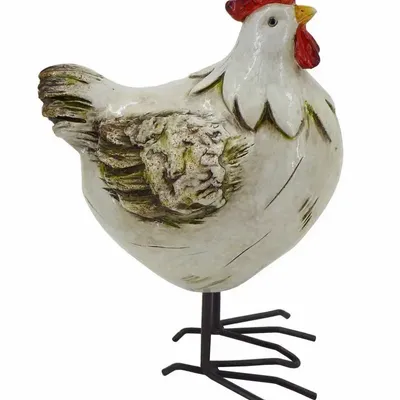 Sculptures, statuettes et miniatures - Figurine poule 16,5cm en Résine - ROLANDE DU DREUILH  LACE JEWEL