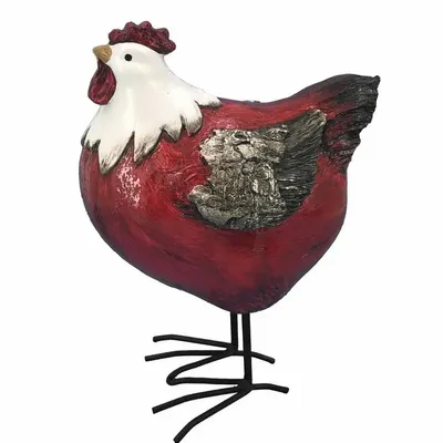 Sculptures, statuettes et miniatures - Figurine poule Rouge 19cm - ROLANDE DU DREUILH  LACE JEWEL