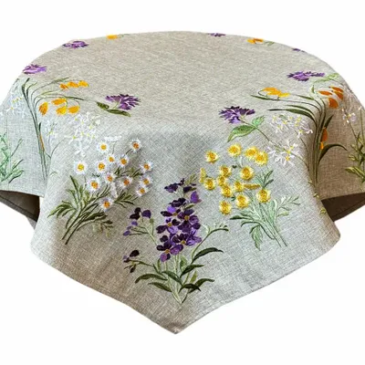 Table linen - Polyester multi-flower tablecloth - ROLANDE DU DREUILH  LACE JEWEL