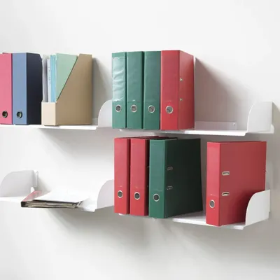 Chambres d'hôtels - Étagère grands livres, BD, Vyniles - 60 x 25 cm - Blanc - Lot de 2 - TEEBOOKS