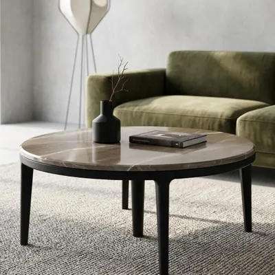 Tables basses - Table en marbre marron - SAGIT