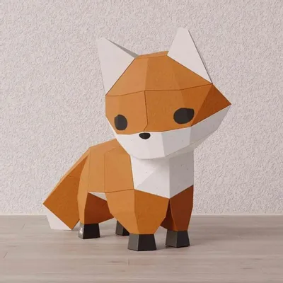 Children's decorative items - Papercraft DIY kits - Mini paper fox - MOKI MOKI