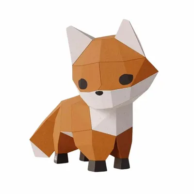 Children's decorative items - Papercraft DIY kits - Mini paper fox - MOKI MOKI