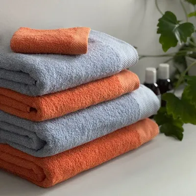 Serviettes de bain - SERVIETTE DE TOILETTE DALARÖ, ORANGE 90x150cm 100%coton 580g/m2 - BY WILLE