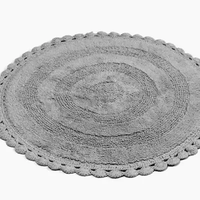 Other bath linens - TAPIS DE BAIN ROND RIMINI, GRIS 70cm 100 % coton, 1800 g/m2 - BY WILLE