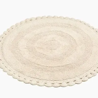 Other bath linens - TAPIS DE BAIN ROND RIMINI, SABLE 70cm 100 % coton, 1800 g/m2 - BY WILLE