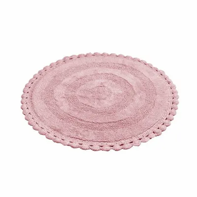 Other bath linens - TAPIS DE BAIN ROND RIMINI, ROSE 100cm 100 % coton, 1800 g/m2 - BY WILLE