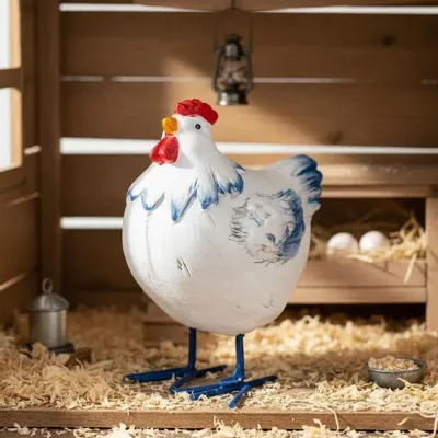 Sculptures, statuettes et miniatures - Figurine Poule Bleu blanc rouge 8cm - ROLANDE DU DREUILH  LACE JEWEL
