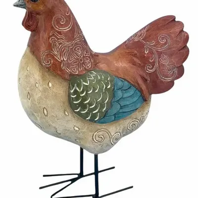 Objets de décoration - Poule Résine 29cm - ROLANDE DU DREUILH  LACE JEWEL