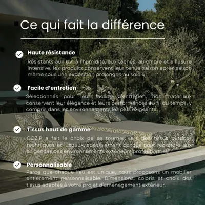 Pools - PETIT GALLICE | Beach and Pool Bed | 200 x 88 x h38 cm - COZIP