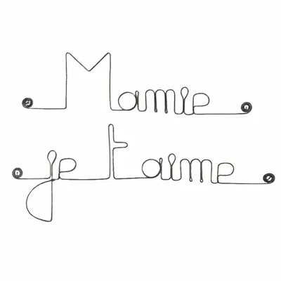 Other wall decoration - Grandmothers' Day "Grandma I love you" - in Wire - BIJOUX DE MUR