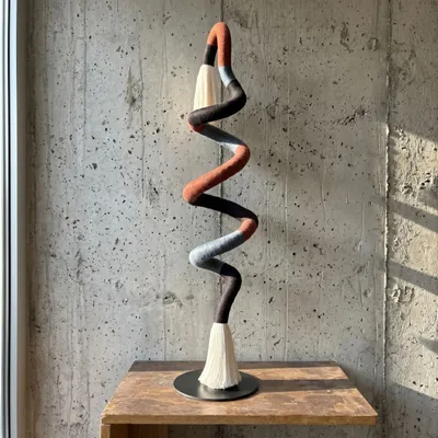 Objets de décoration - Terrane Spiral : objet d'art sculptural en macramé fait main - SARMAL DESIGN