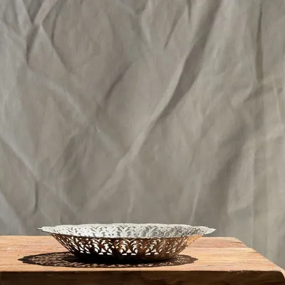 Decorative objects - Small vintage tray in openwork silver metal with plant motifs D20 H3 - OFFICE OBJETS