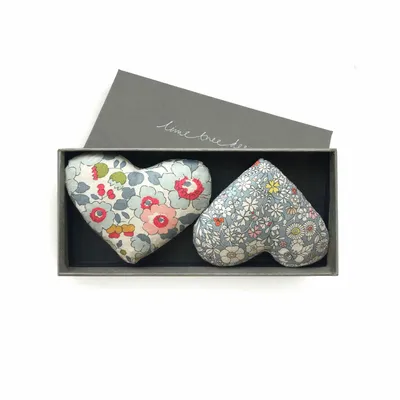 Home fragrances - Box of 2 Cotton Lavender Hearts - Love Heart - LIME TREE DESIGN