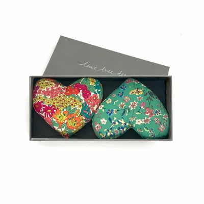 Home fragrances - Box of 2 Cotton Lavender Hearts - Young at Heart - LIME TREE DESIGN