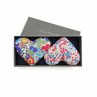 Home fragrances - Box of 2 Cotton Lavender Hearts - Red Hot - LIME TREE DESIGN