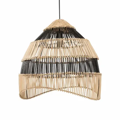 Suspensions - La Suspension Striped - Noir Naturel - M_40 - BAZAR BIZAR LIVING