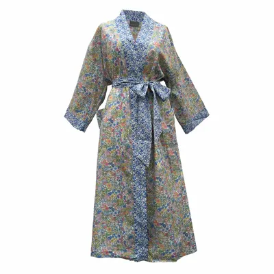 Sleepwear - Long Kimono Robe Margaret Annie Pastel - Made with Liberty Fabric - LIME TREE DESIGN
