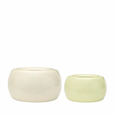 Poterie - Maru Pots Large Vert Clair (set de 2) - HÜBSCH