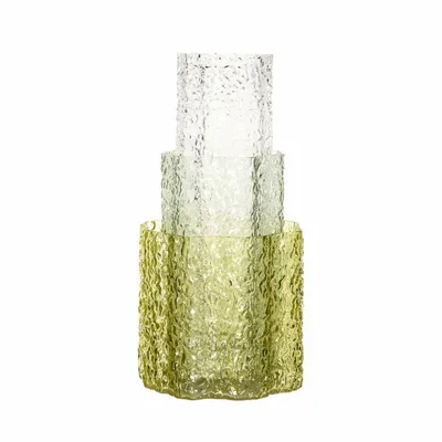 Vases - Triple Vases Vert/Transparent (set de 3) - HÜBSCH