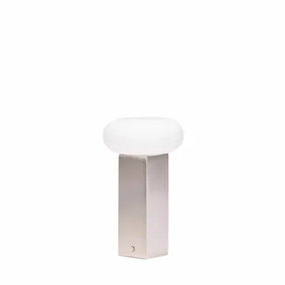 Wireless lamps - Low Portable Lamp Nickel - HÜBSCH