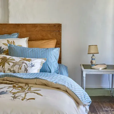 Linge de lit - PARURE DE LIT IMPRIMÉE EN PERCALE DE COTON OASIS - SYLVIE THIRIEZ