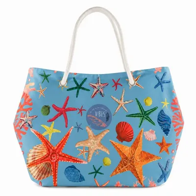 Sacs et cabas - Beach Bag Medium Stella Marina Azzurro - BEACH VIBES