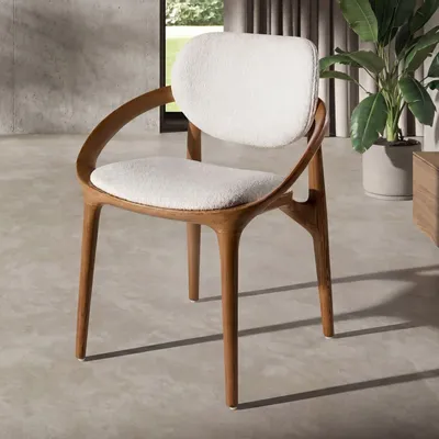 Chairs - Off-white fabric chair - ANGEL CERDÁ