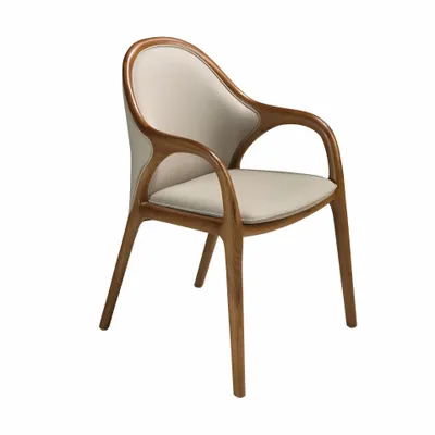 Chaises - Chaise en similicuir sable - ANGEL CERDÁ