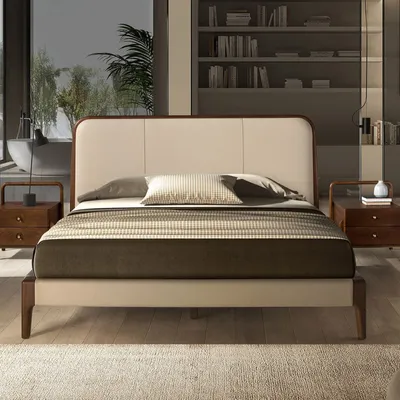 Beds - Cream leatherette bed - ANGEL CERDÁ
