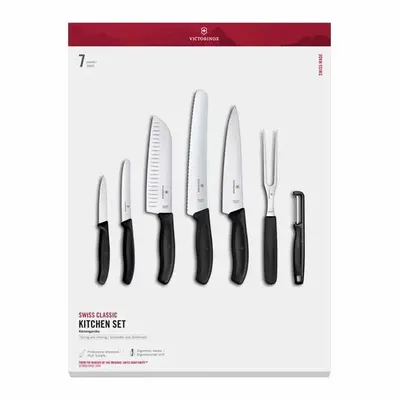 Couteaux - SET DE CUISINE 7 PIECES VICTORINOX SWISSCLASSIC NOIR - VICTORINOX