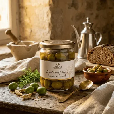 Delicatessen - Green olives Picholines with Fennel230g - CATRICE GOURMET