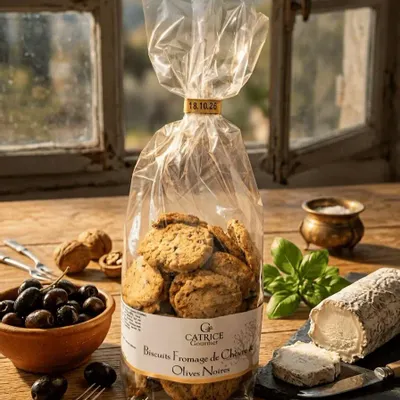 Delicatessen - Goat cheese & black olive biscuits 150g New for 2026 - CATRICE GOURMET