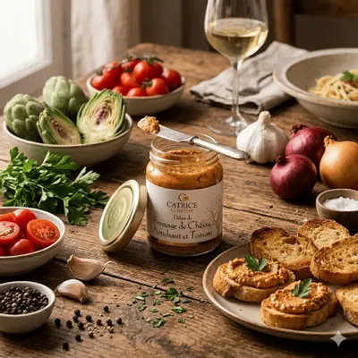 Épicerie fine - Délice de fromage de chèvre, artichaut & tomate 80g - CATRICE GOURMET