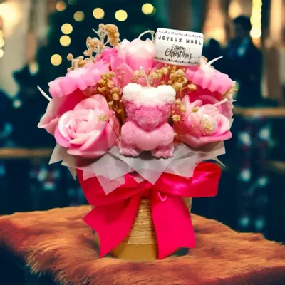 Floral decoration - Soy Wax Candle Pot – Medium Flower Home Decor Gift - WIRAWIRI