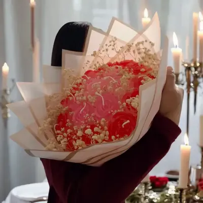 Candles - Exotic Rose Candle Bouquet – Luxury Scented Flower Gift - WIRAWIRI