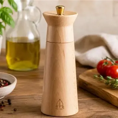 Spice grinders - NABUCCO 15 - Natural Wood Pepper Mill - TRE SPADE